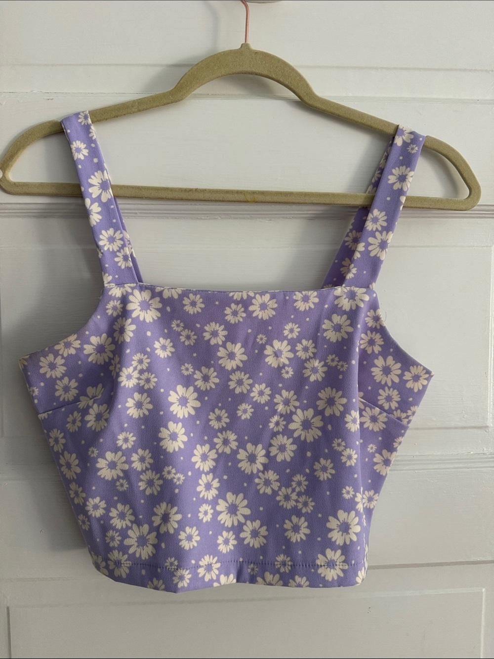 Altar'd State Lavender Floral Square-Neck Crop Camisole